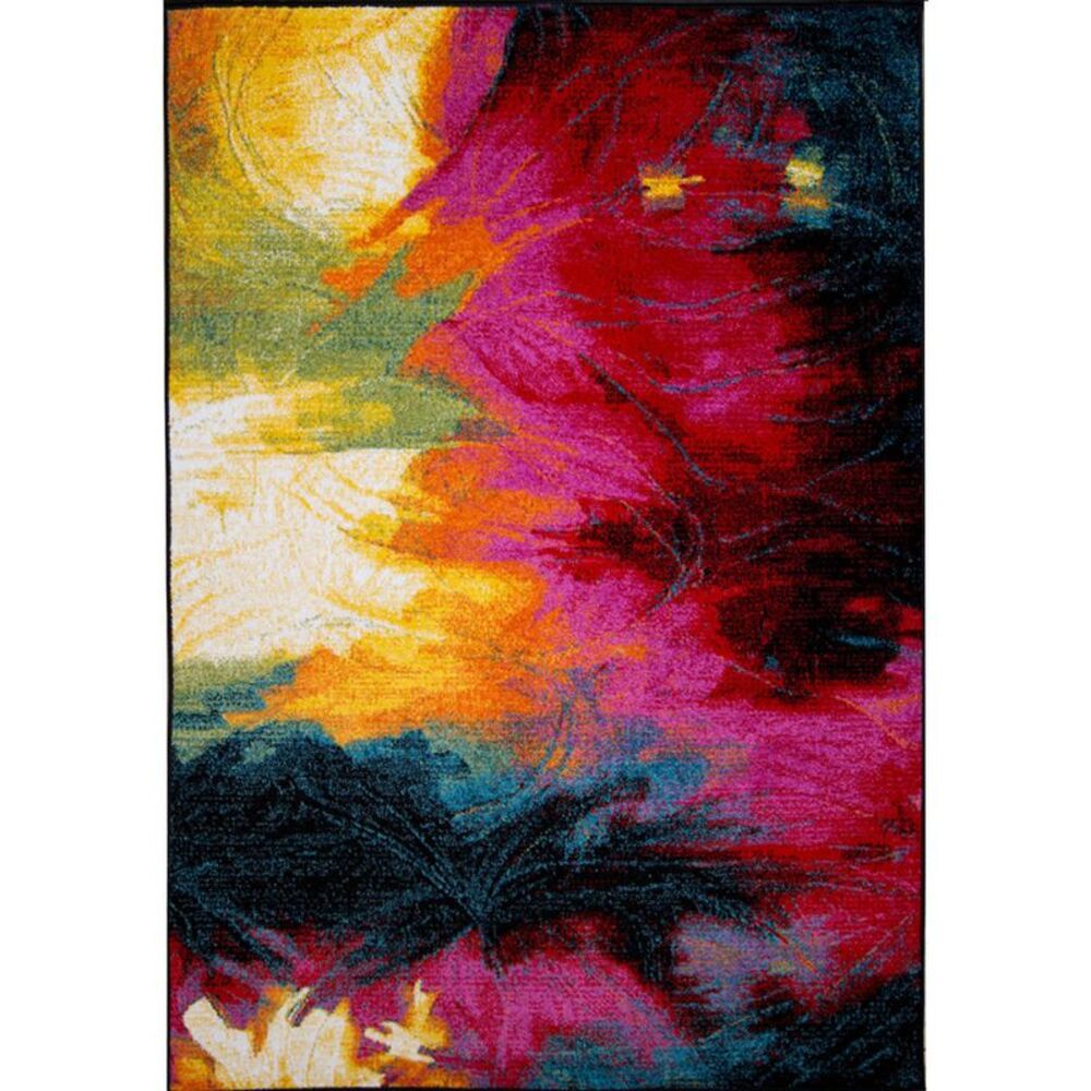 Geometric Brown Beige Modern 20x32 Area Runner Leaves Rug - Actual 19.6"X31.5"